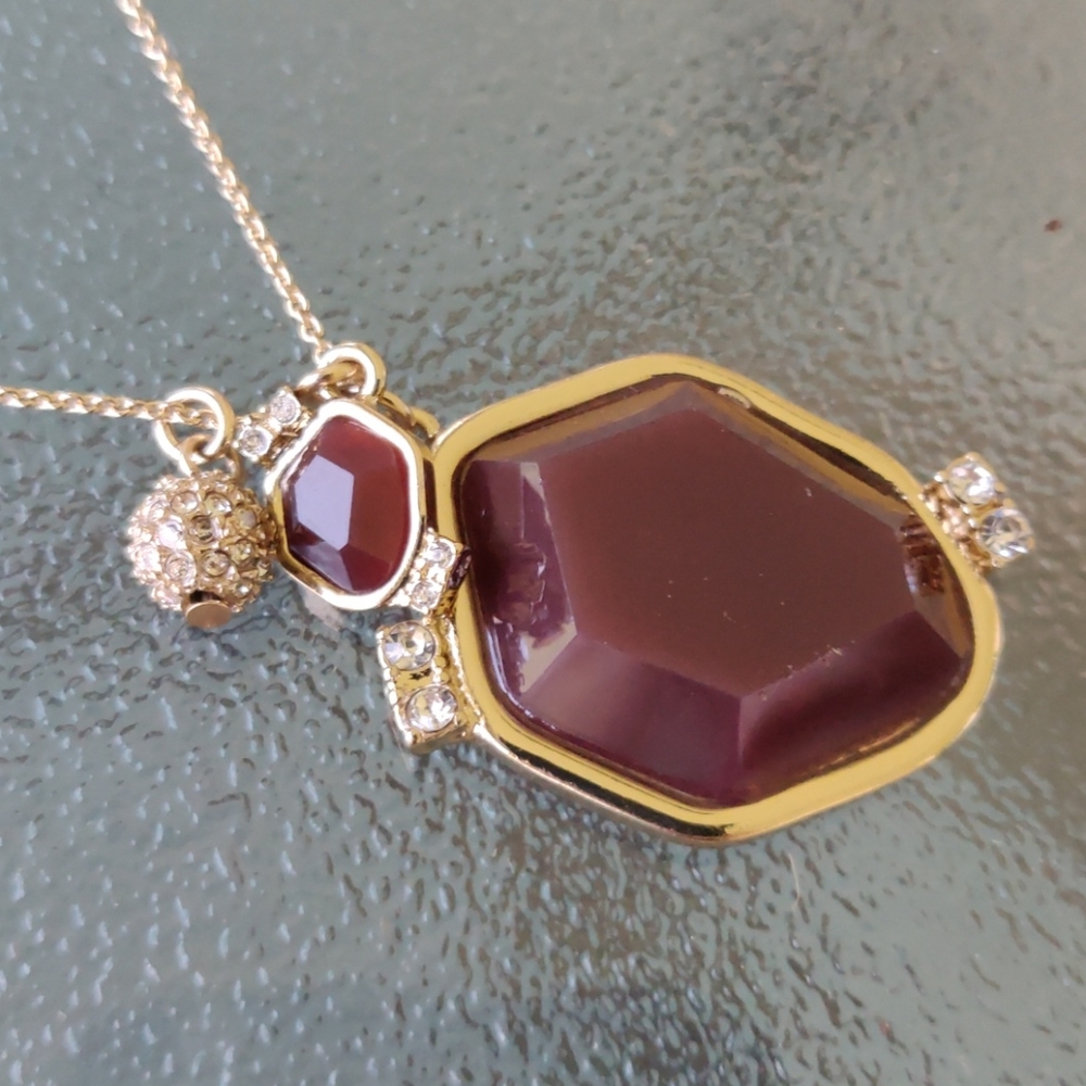 Mulberry color layering necklace (#154)